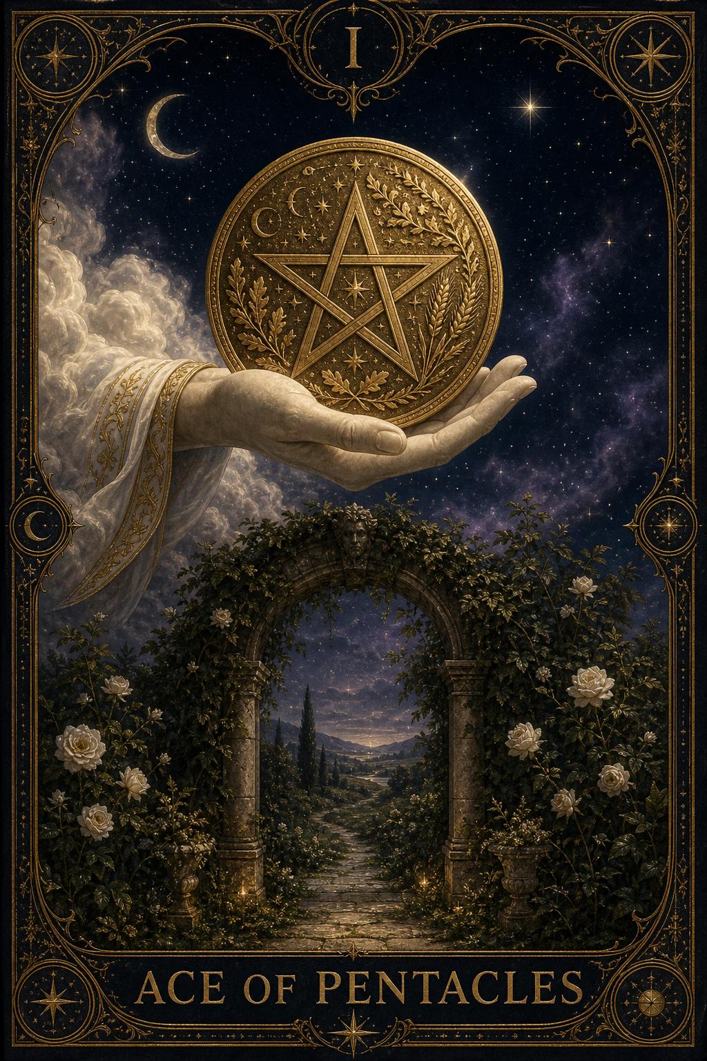 Ace of Pentacles tarot card.
