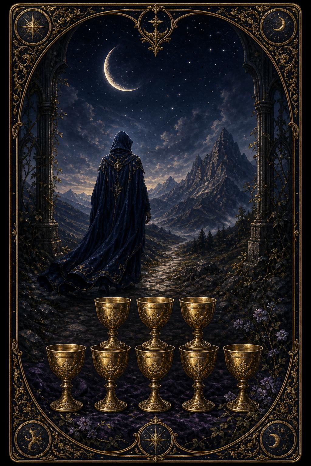 Eight of Cups tarot card.