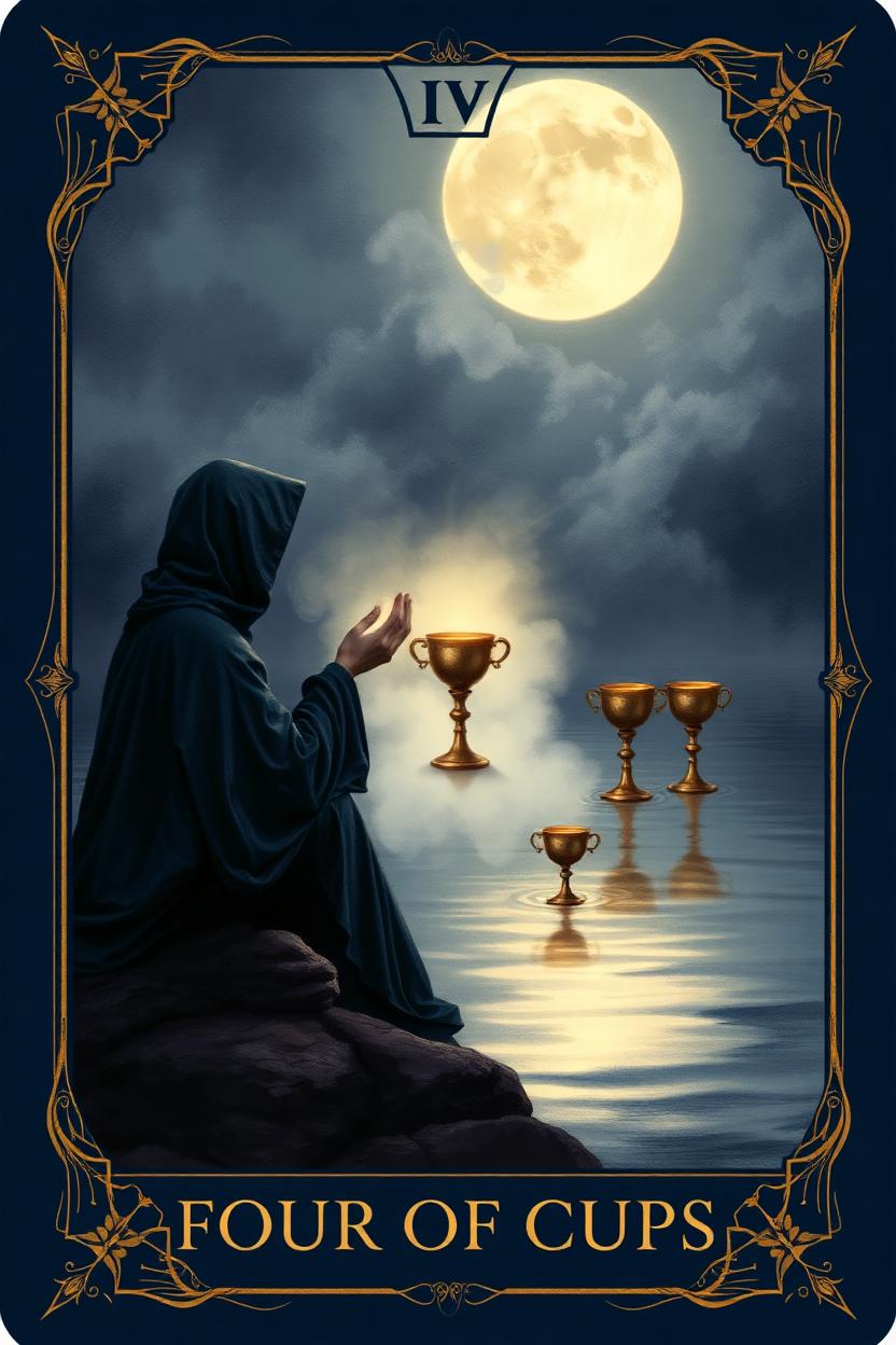 Four of Cups tarot card.