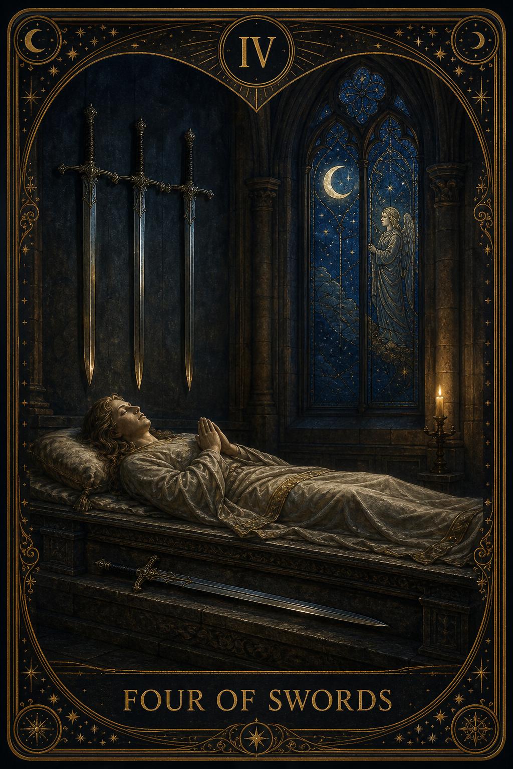 Four of Swords tarot card.