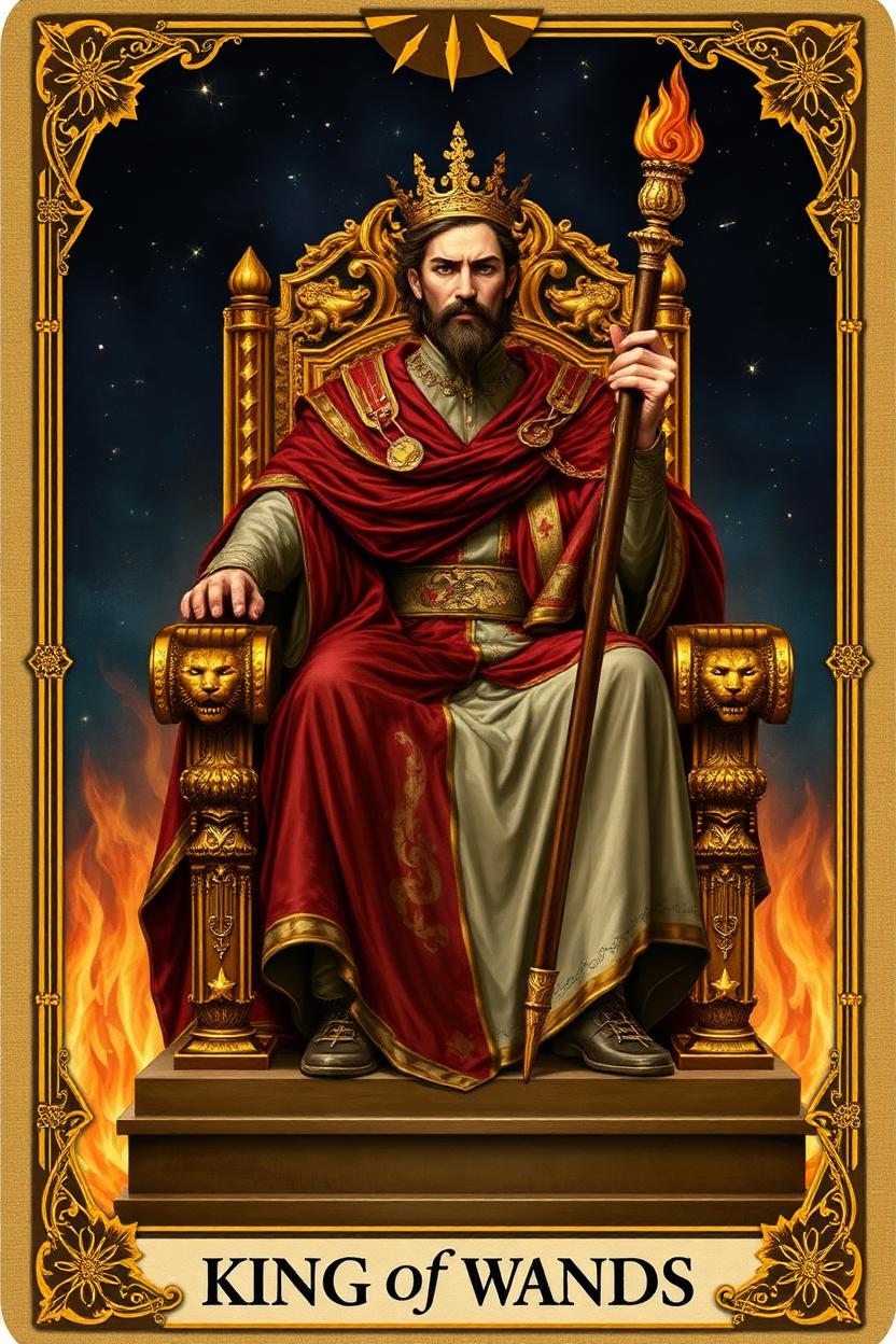 King of Wands tarot card.