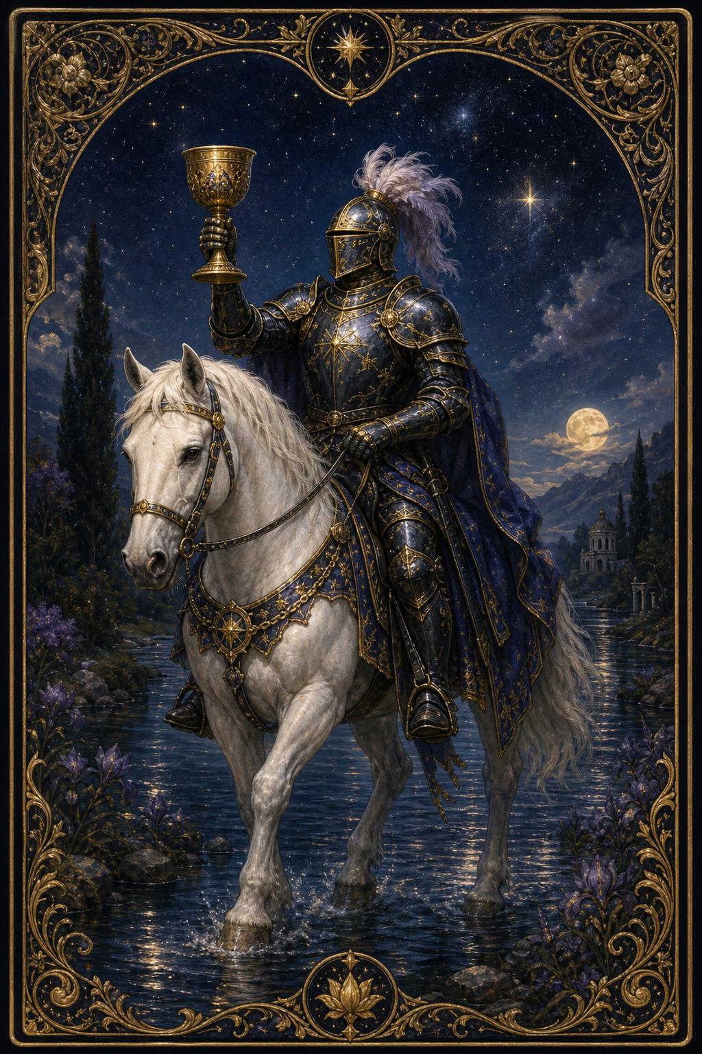 Knight of Cups tarot card.