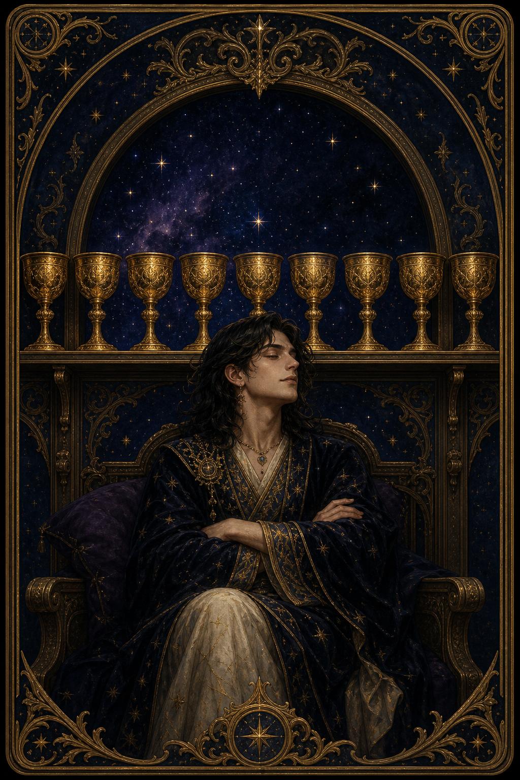 Nine of Cups tarot card.