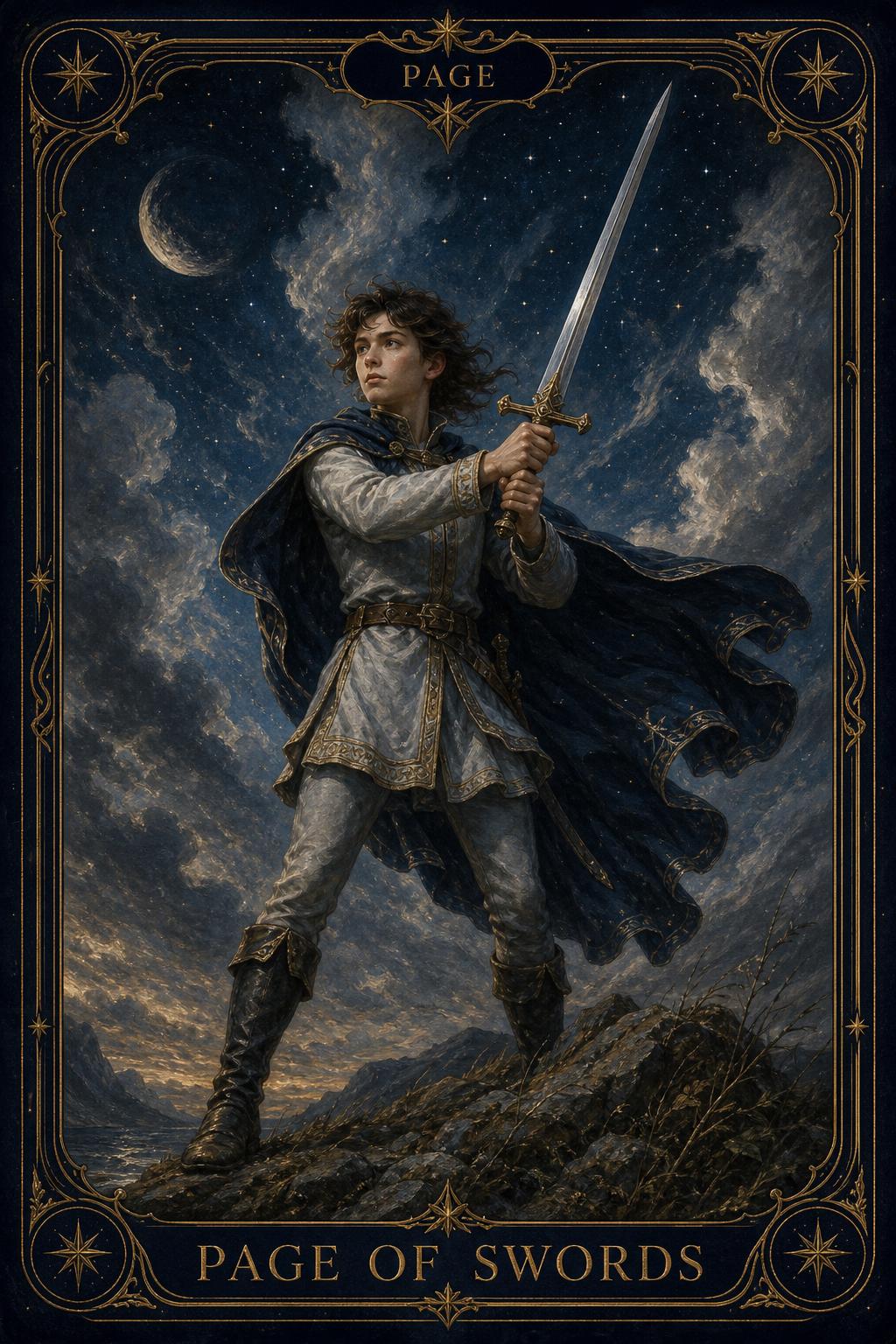 Page of Swords tarot card.