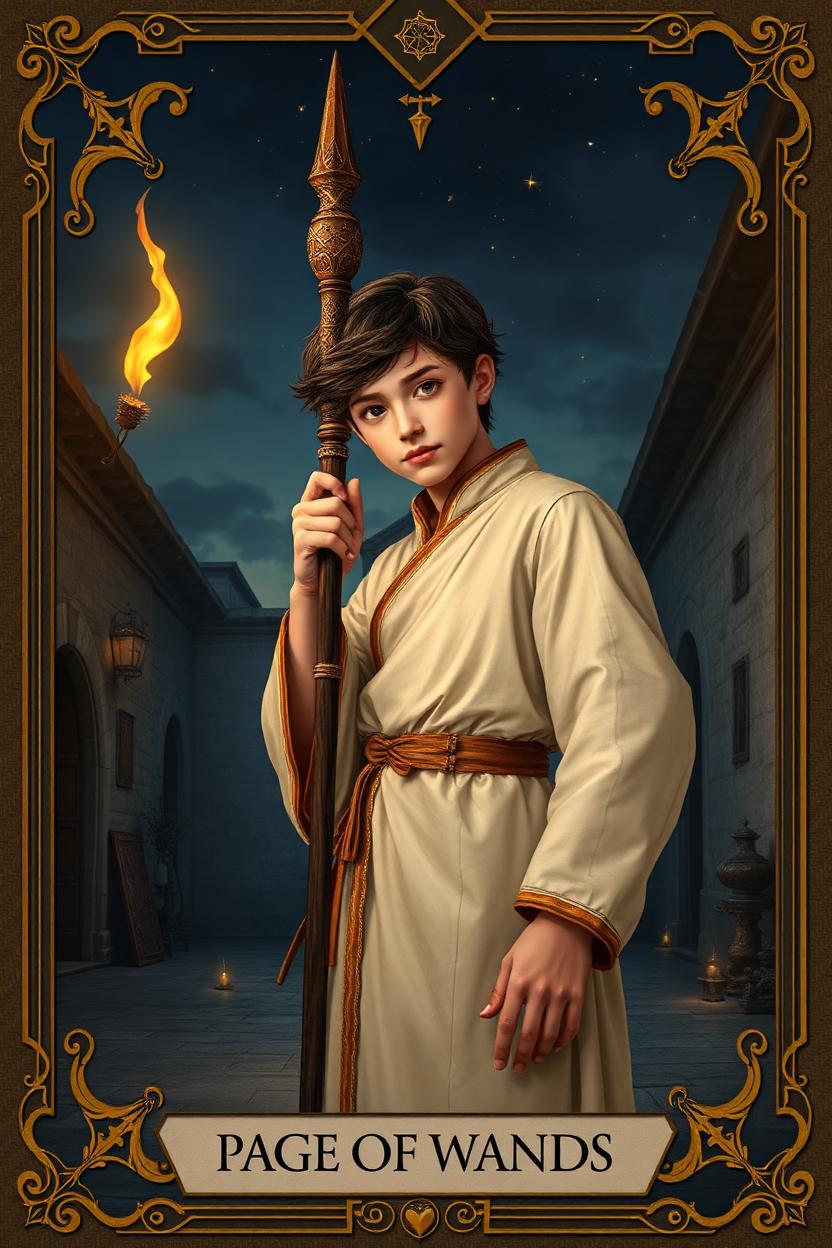 Page of Wands tarot card.