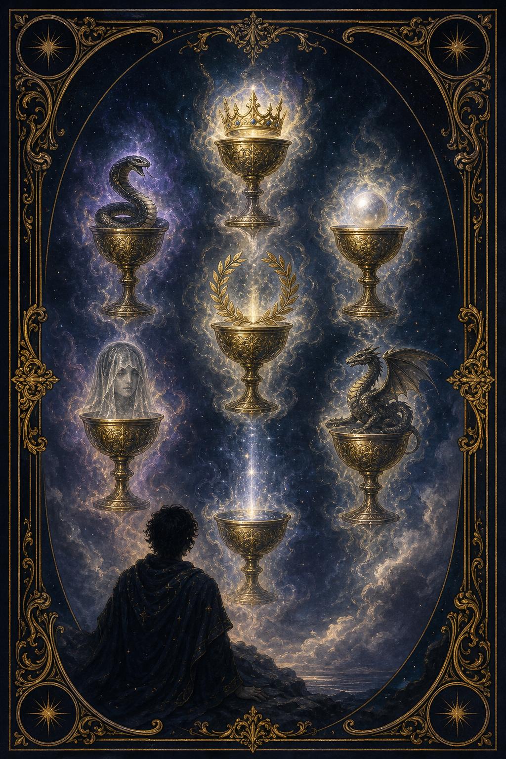 Seven of Cups tarot card.