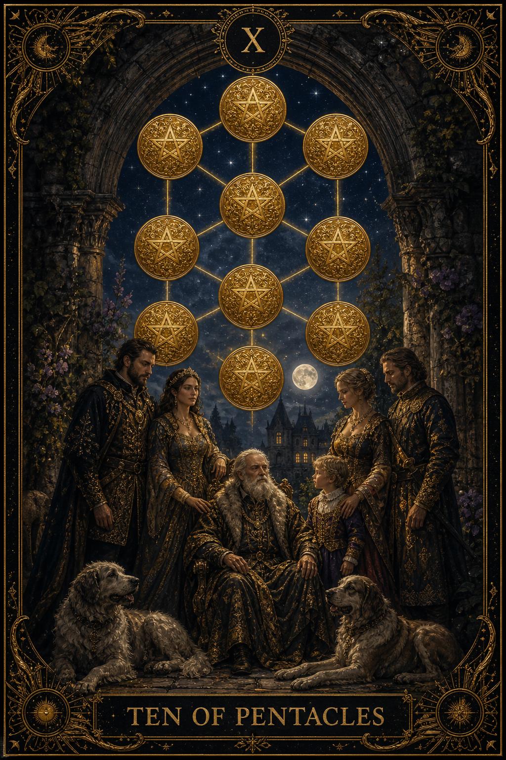 Ten of Pentacles tarot card.