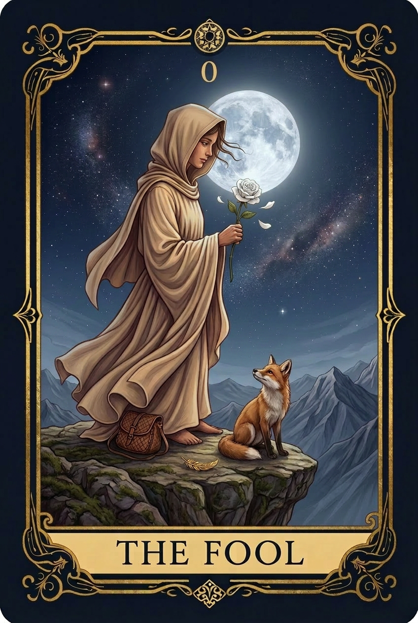 The Fool tarot card placeholder.