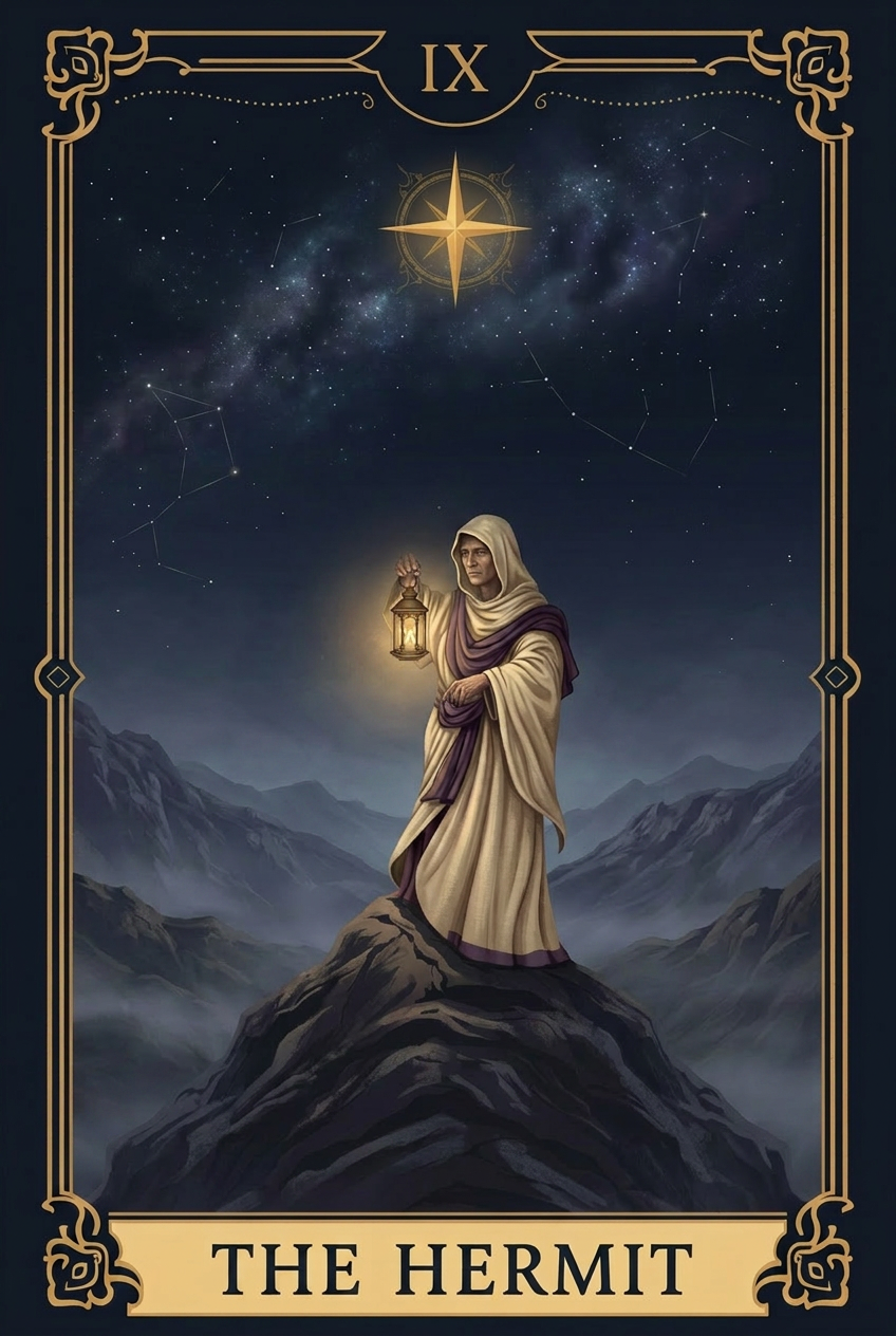 The Hermit tarot card placeholder.