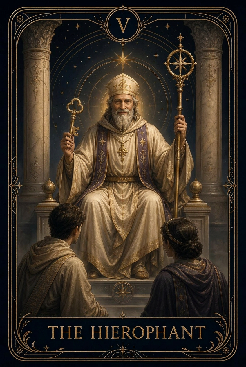 The Hierophant tarot card placeholder.