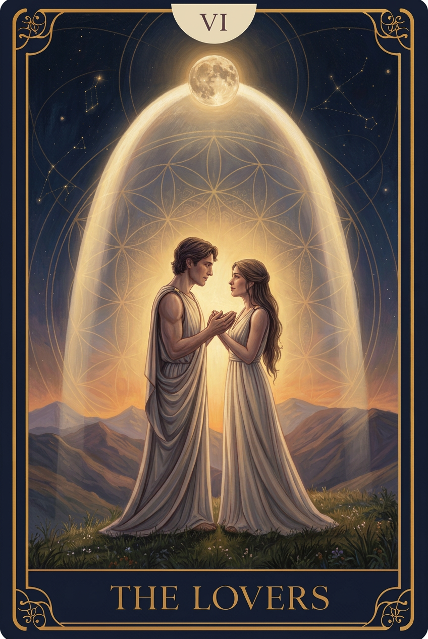The Lovers tarot card placeholder.