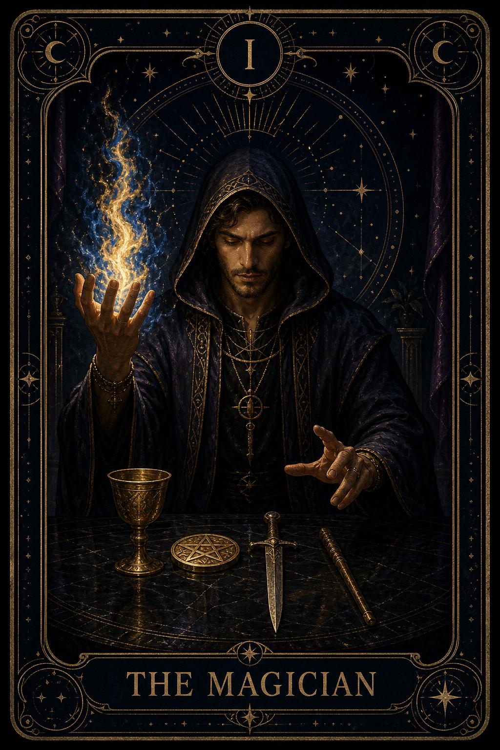 The Magician tarot card placeholder.
