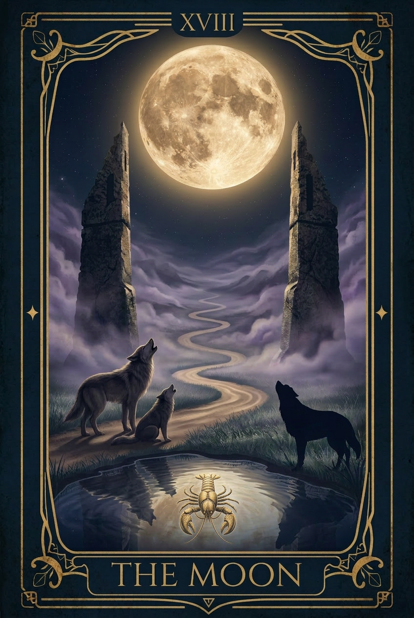 The Moon tarot card placeholder.
