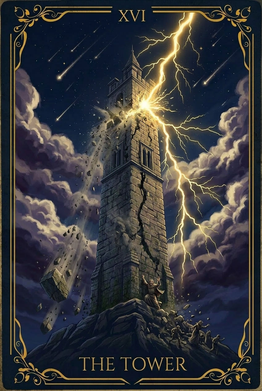 The Tower tarot card placeholder.