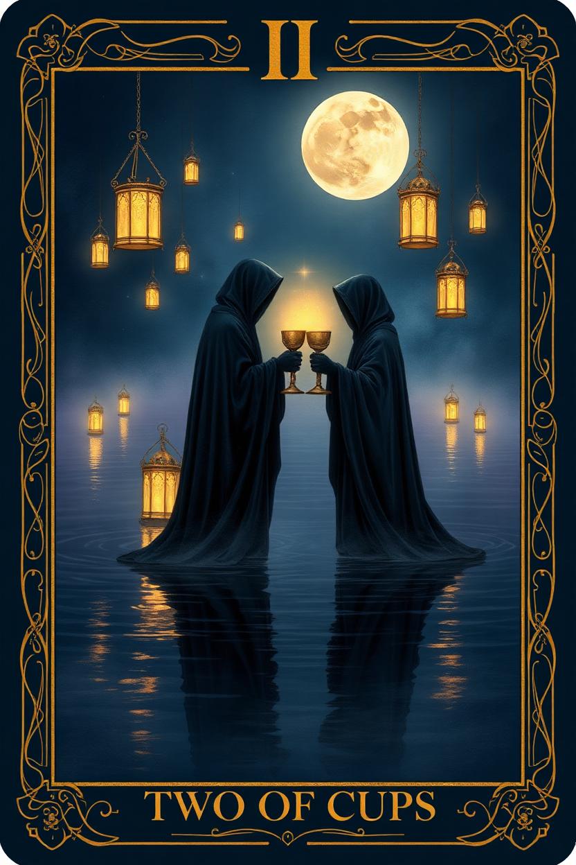 Two of Cups tarot card.
