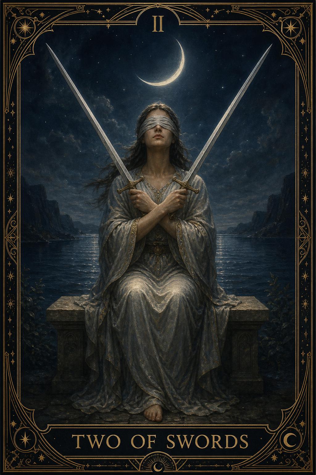 Two of Swords tarot card.